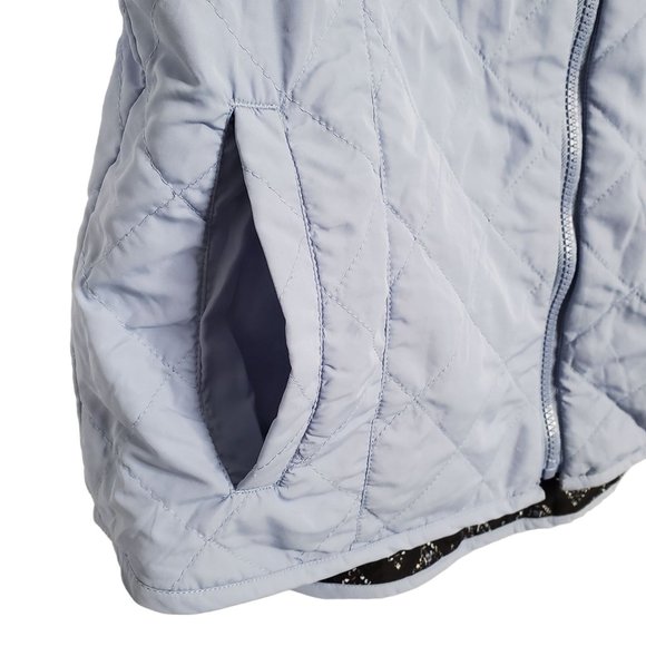 Bit & Bridle Womens Size M Vest Quilted Reversible Shaped Fit Pockets Blue Black - Picture 9 of 10